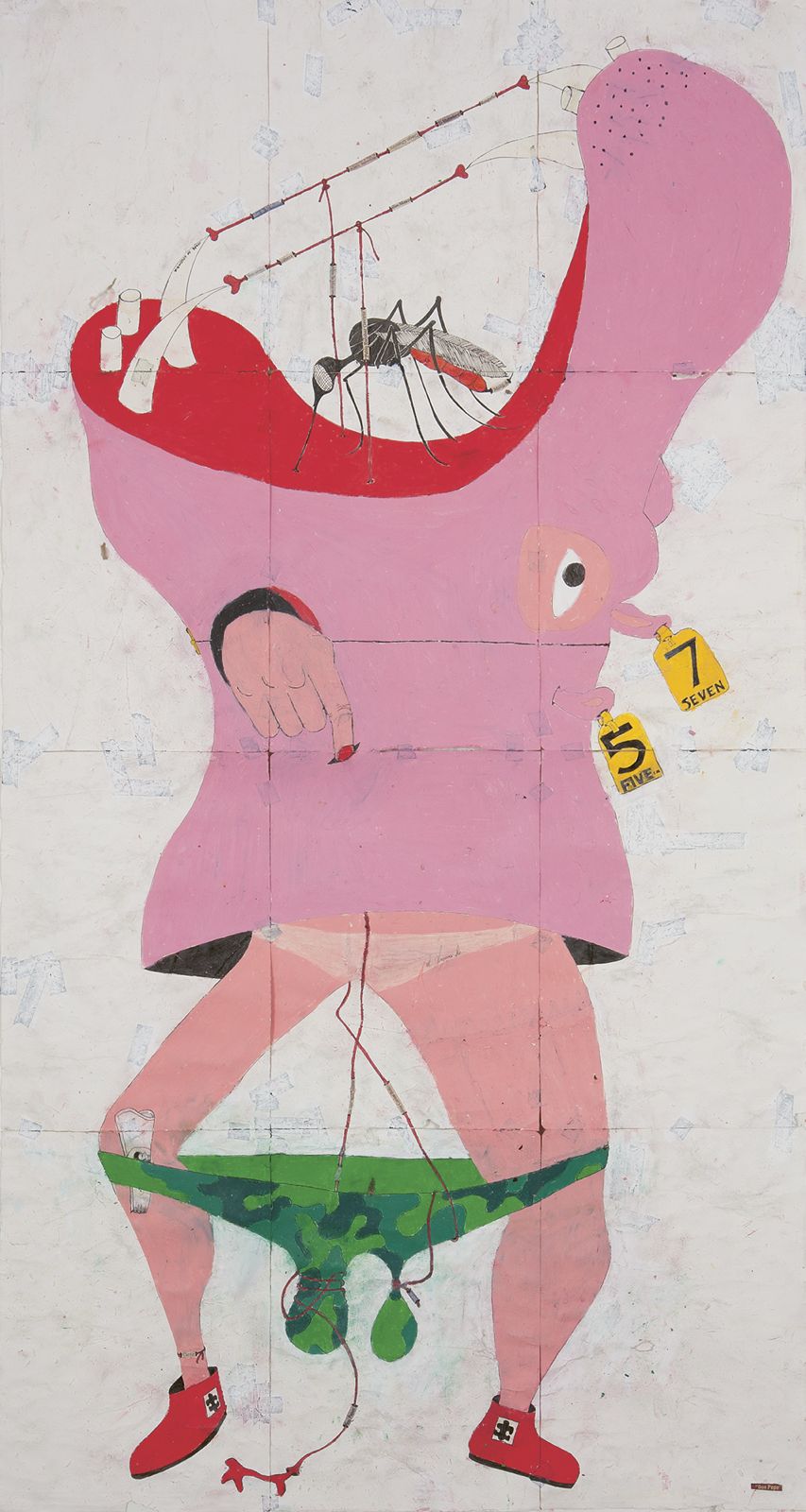 Don Pepe, 2014. De la serie Caprichos. Dubujo en grafito y lápices de colores sobre papel de Camilo Restrepo.