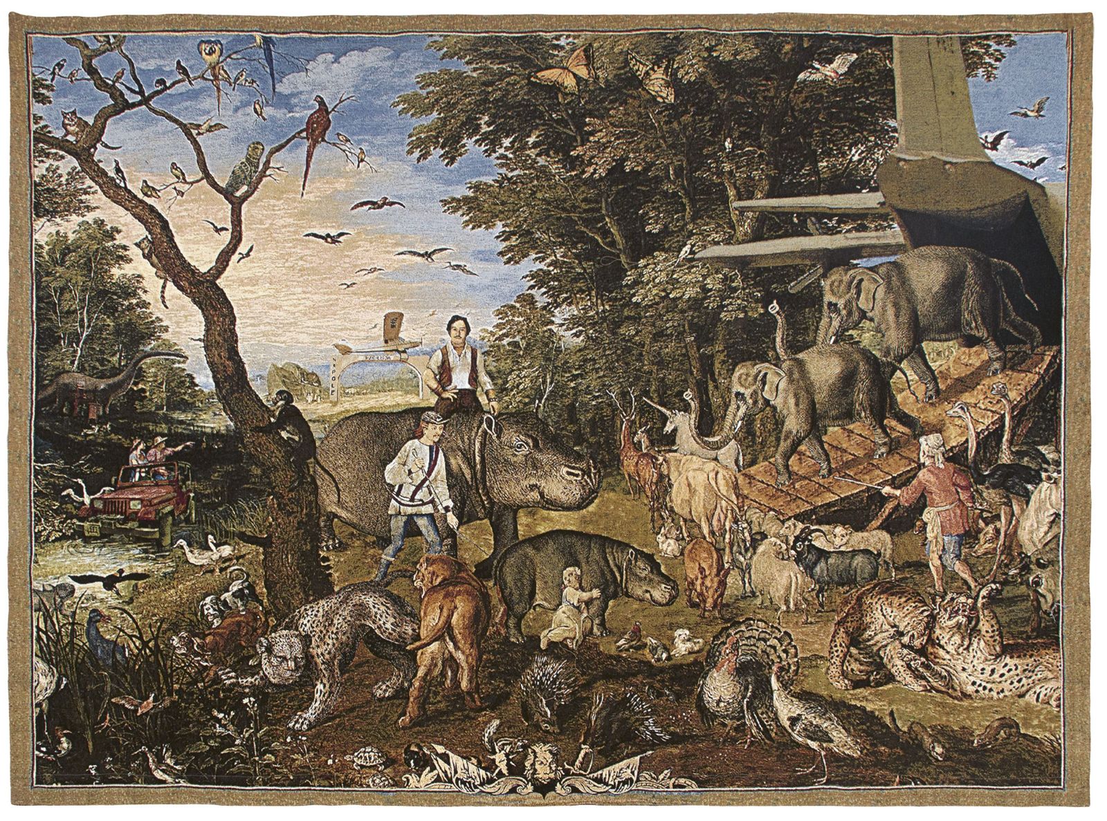 La gran narco arca, 2022. Tapiz tejido artesanalmente de Carlos Castro.