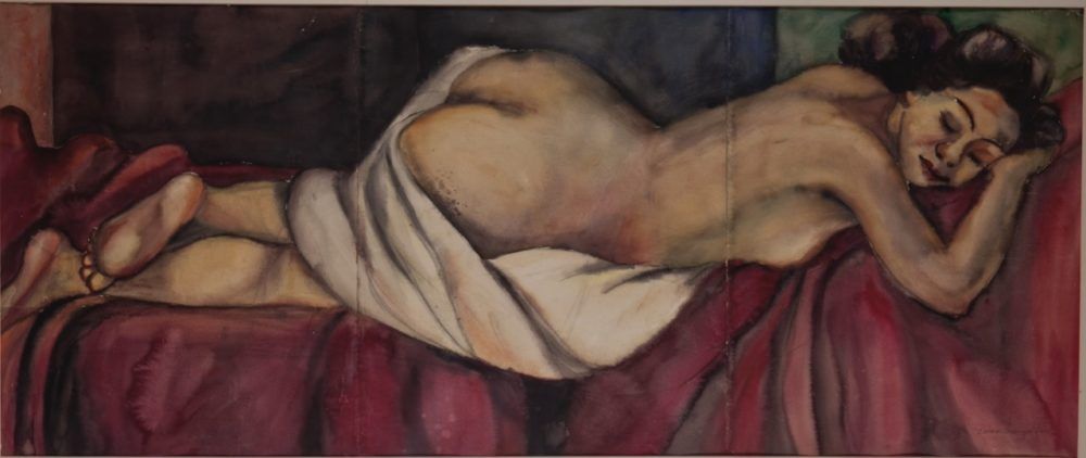 Débora Arango dio a conocer sus desnudos por primera vez en la muestra «Pintores Profesionales de Medellín», realizada en Club Unión en 1939. Dentro de las obras exhibidas estuvo la acuarela La amiga.