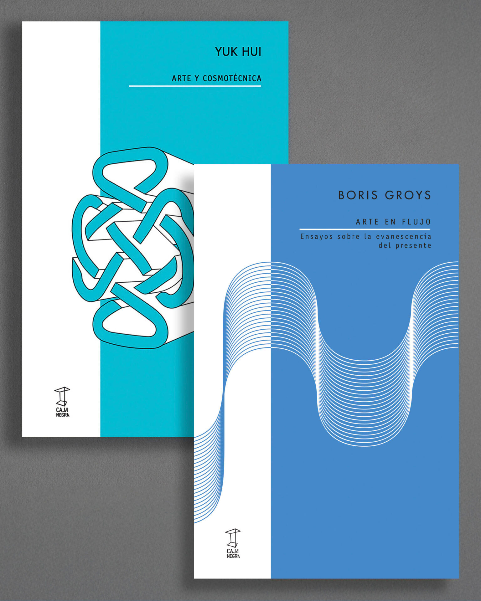 Para la colección <i>Futuros Próximos</i>,los editores de Caja Negra descartaron las imágenes figurativas y optaron por formas abstractas y tridimensionales. Una geometría el siglo XXI pensada para libros que reflexionan sobre cómo la cultura digital interviene en la vida cotidiana.