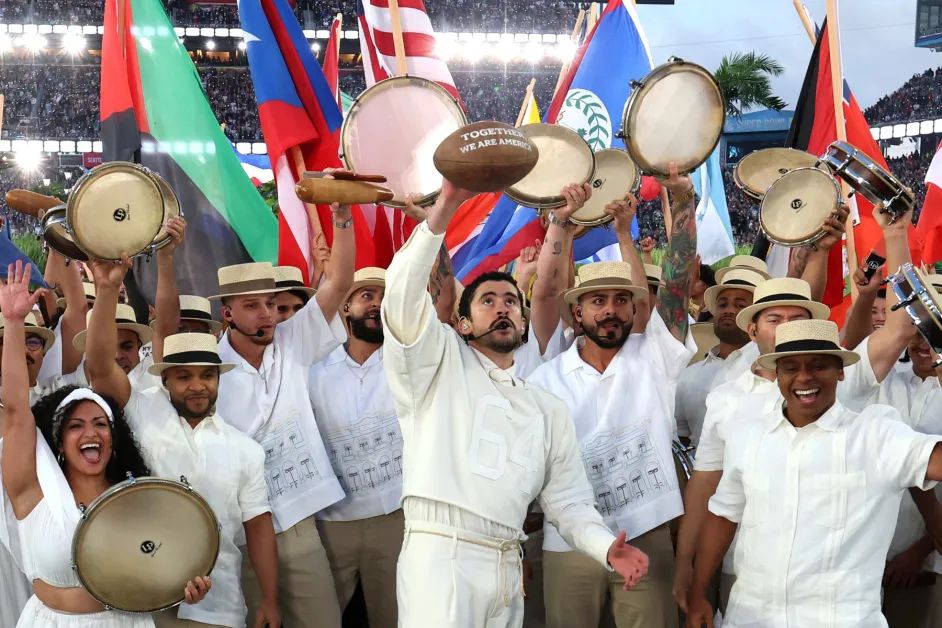 Bad Bunny en Super Bowl LX. Foto de Kevin Mazur (Getty Images).