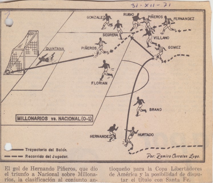 El gol de Hernando Piñeros, que dio el triunfo a Nacional sobre Millonarios, la clasificación al conjunto antioqueño para la Copa Libertadores de América y la posibilidad de disputar el título con Santa Fe.