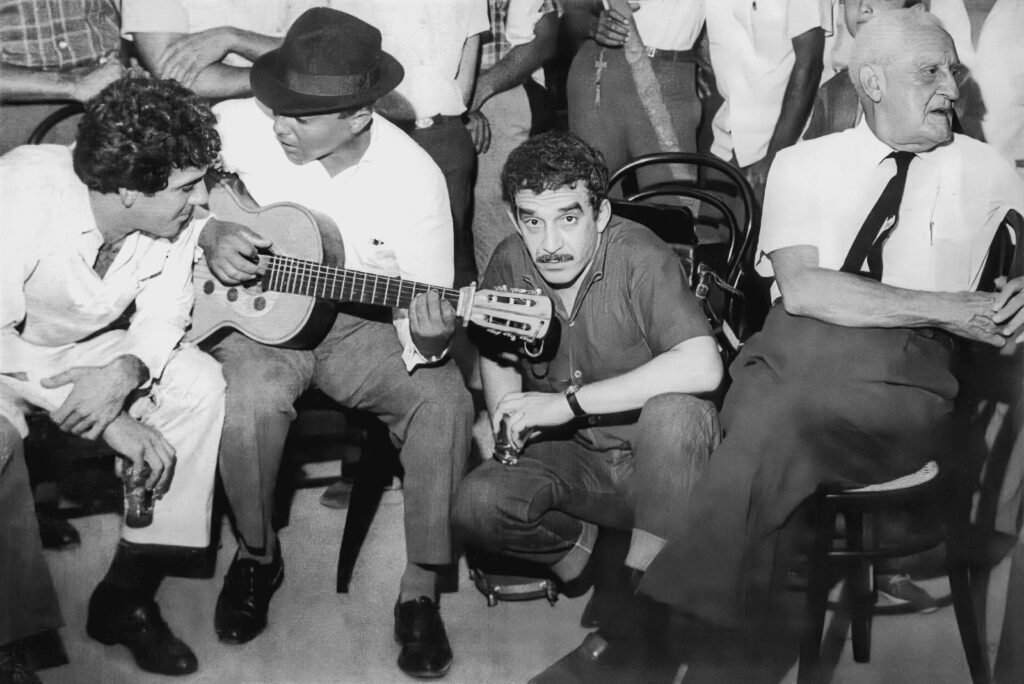 Álvaro Cepeda Samudio, Gabriel García Márquez y Roberto Pavajeau en Valledupar, durante el Festival Vallenato.